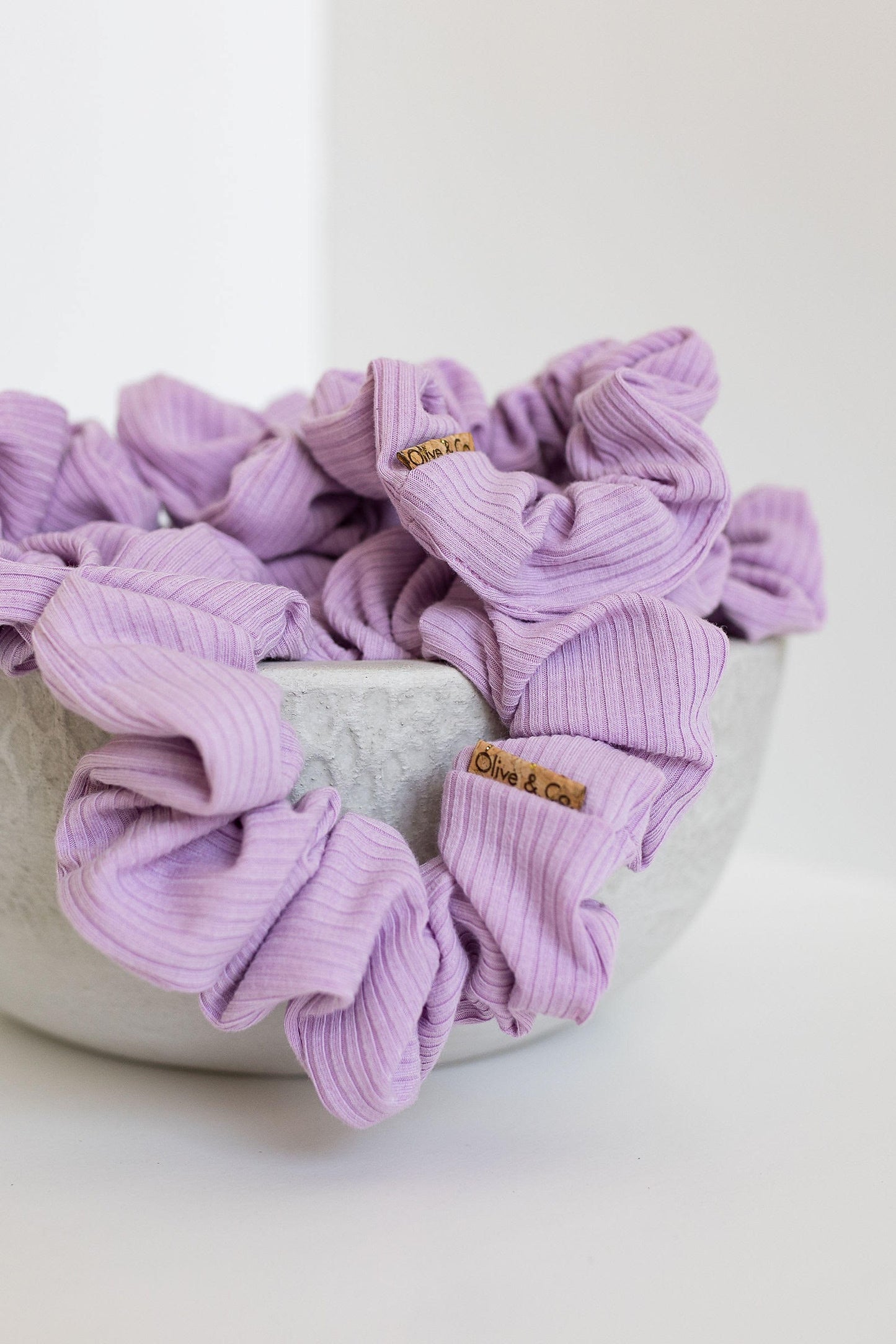 Ribbed Lilac Scrunchie