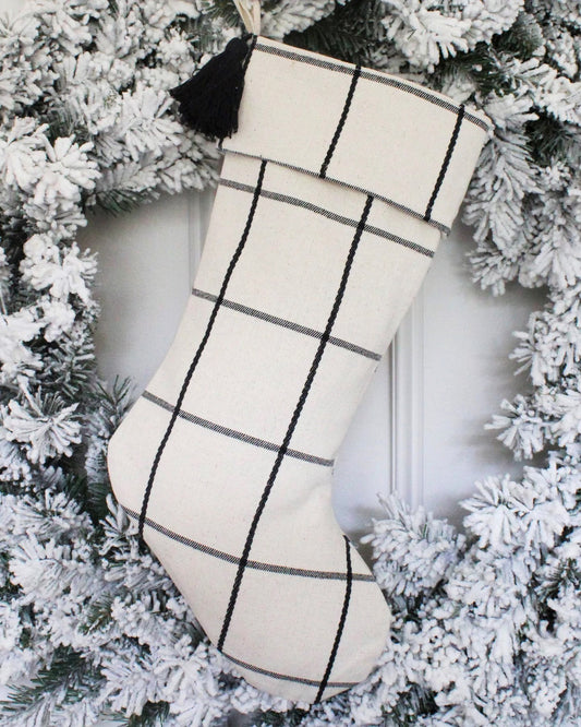 Black and White Window Pane Stocking