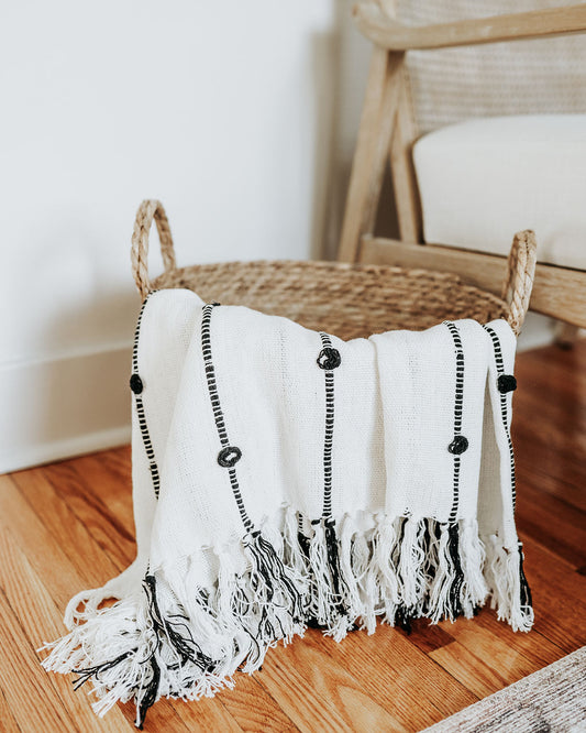 Handwoven Striped Throw